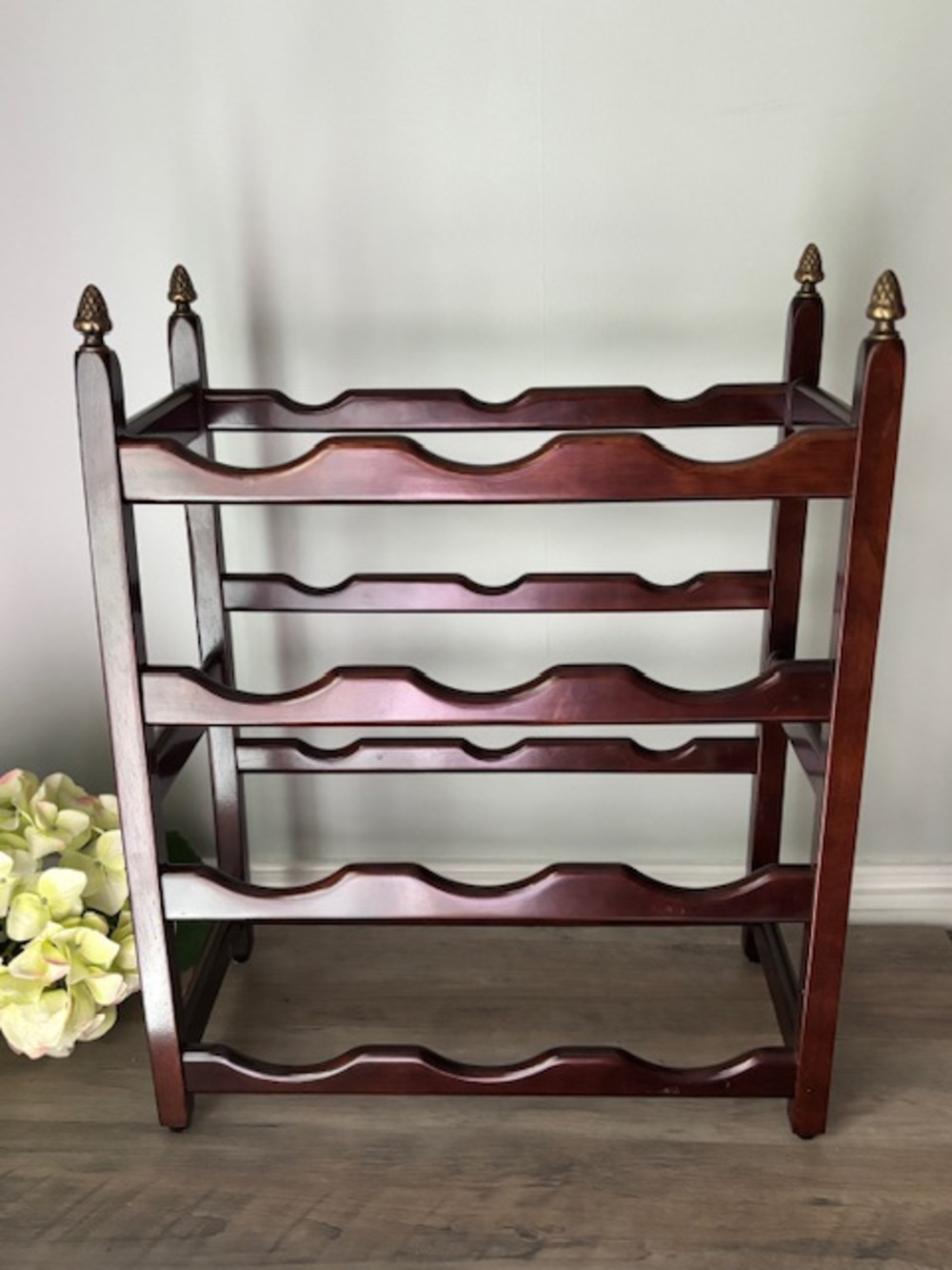 Vintage Bombay Company Mahogany Wood Wine 🍷 Rack ~ Holds 12 - Picture 3 of 7